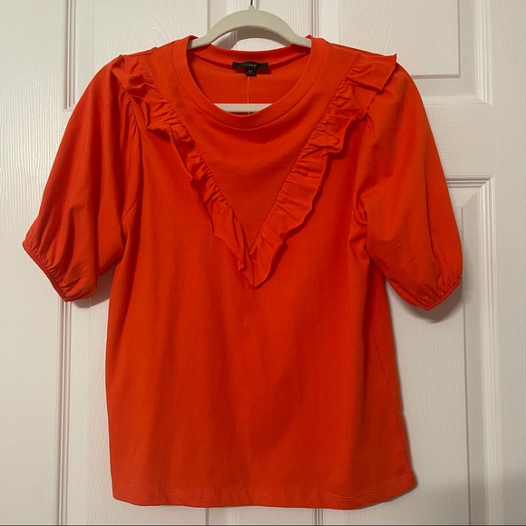 Jcrew Ruffle Bib T-shirt - Picture 2 of 3